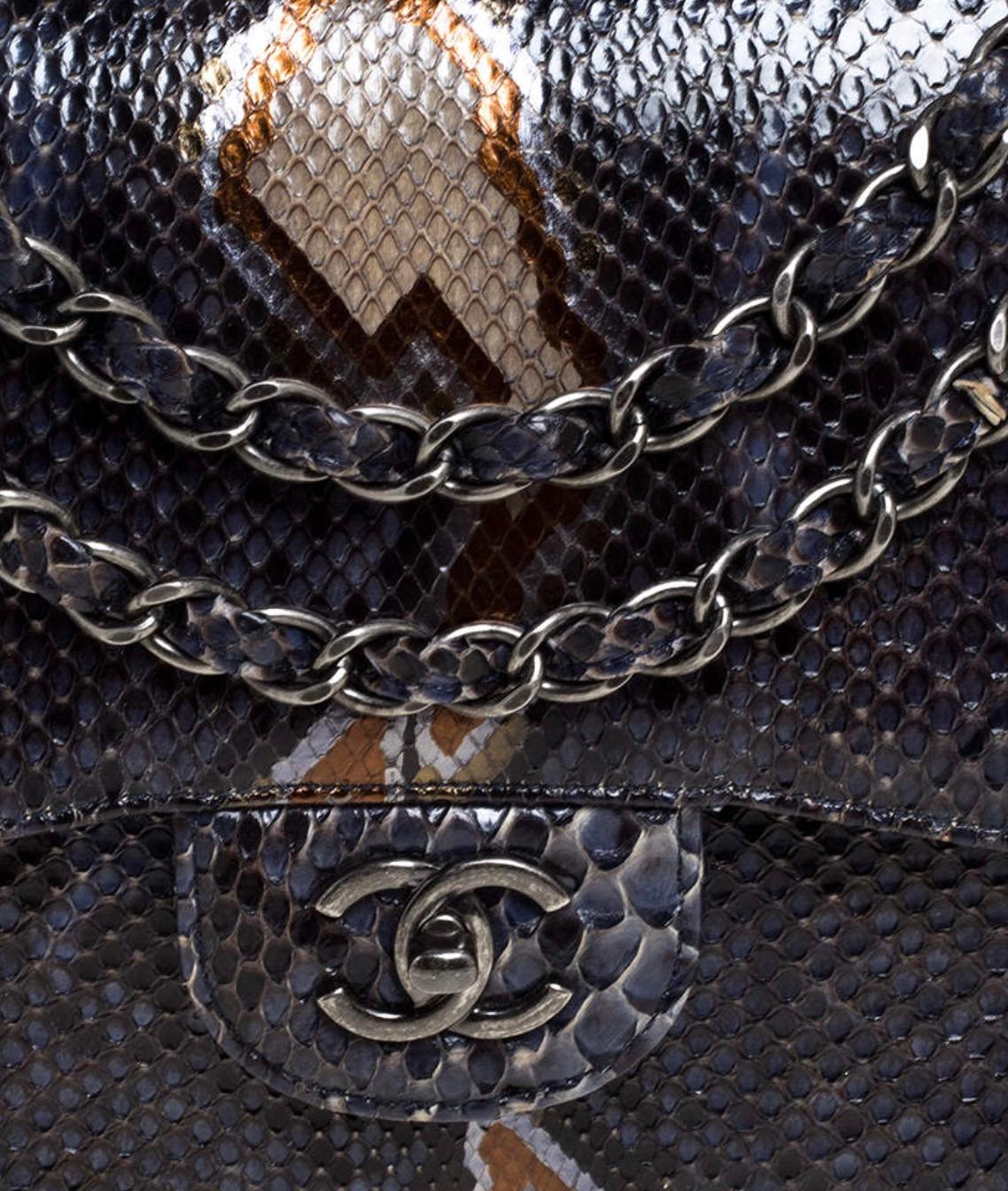 Chanel Python Flap Bag - 18 For Sale on 1stDibs