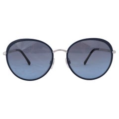 CHANEL dark blue metal ROUND Sunglasses 4206