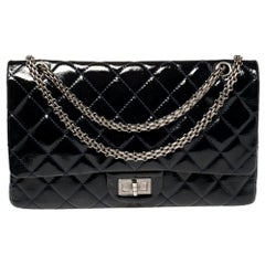 Chanel Dark Blue Quilted Patent Leather Reissue 2.55 Classic 227 Flap Bag