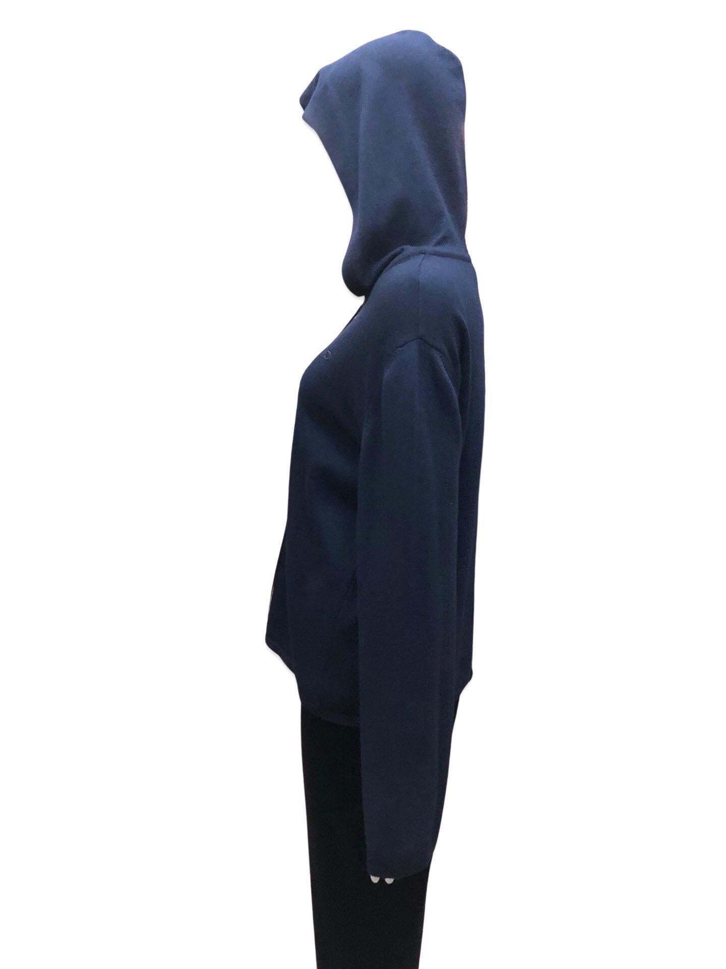Black Chanel dark blue wool and cashmere hoodie sweater For Sale