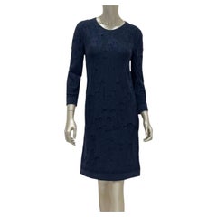 CHANEL Dark Blue Wool Dress Sz.38