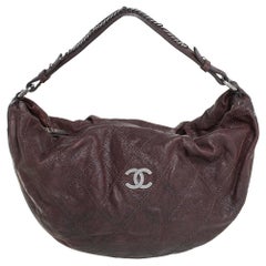 Chanel Dunkelbraun Kaviar Leder Outdoor Ligne Hobo