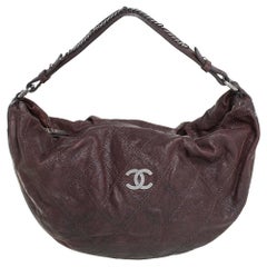 Chanel Dark Brown Caviar Leather Outdoor Ligne Hobo