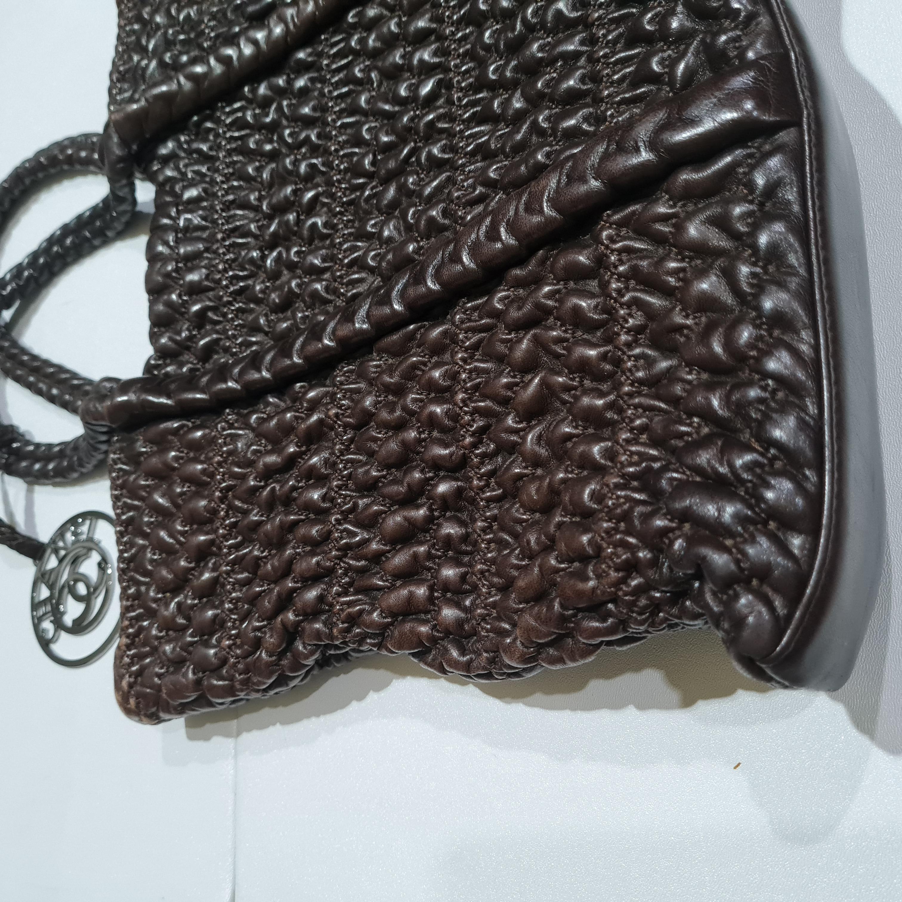 Chanel Dark Brown Crochet Tote Bag 4