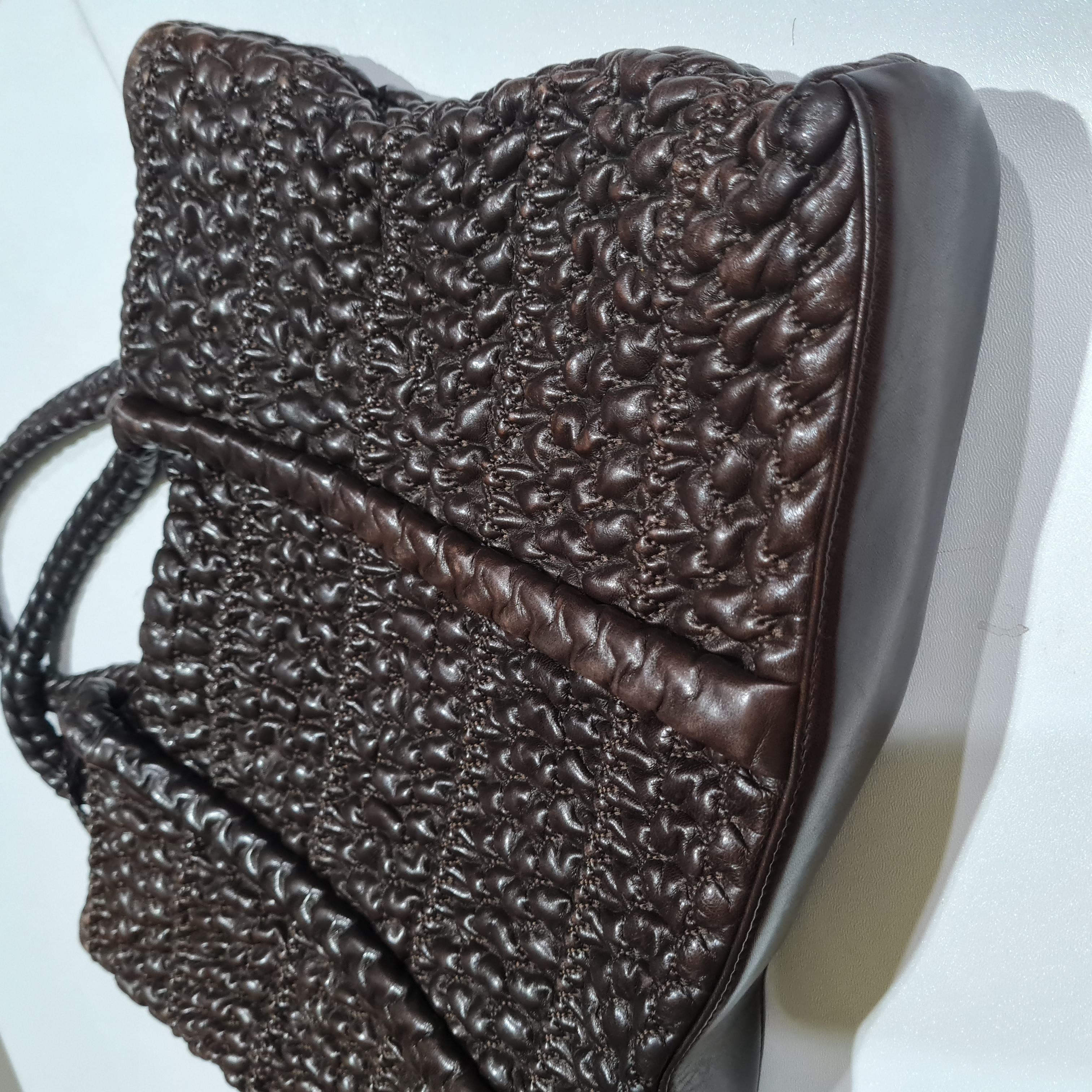 Chanel Dark Brown Crochet Tote Bag 5