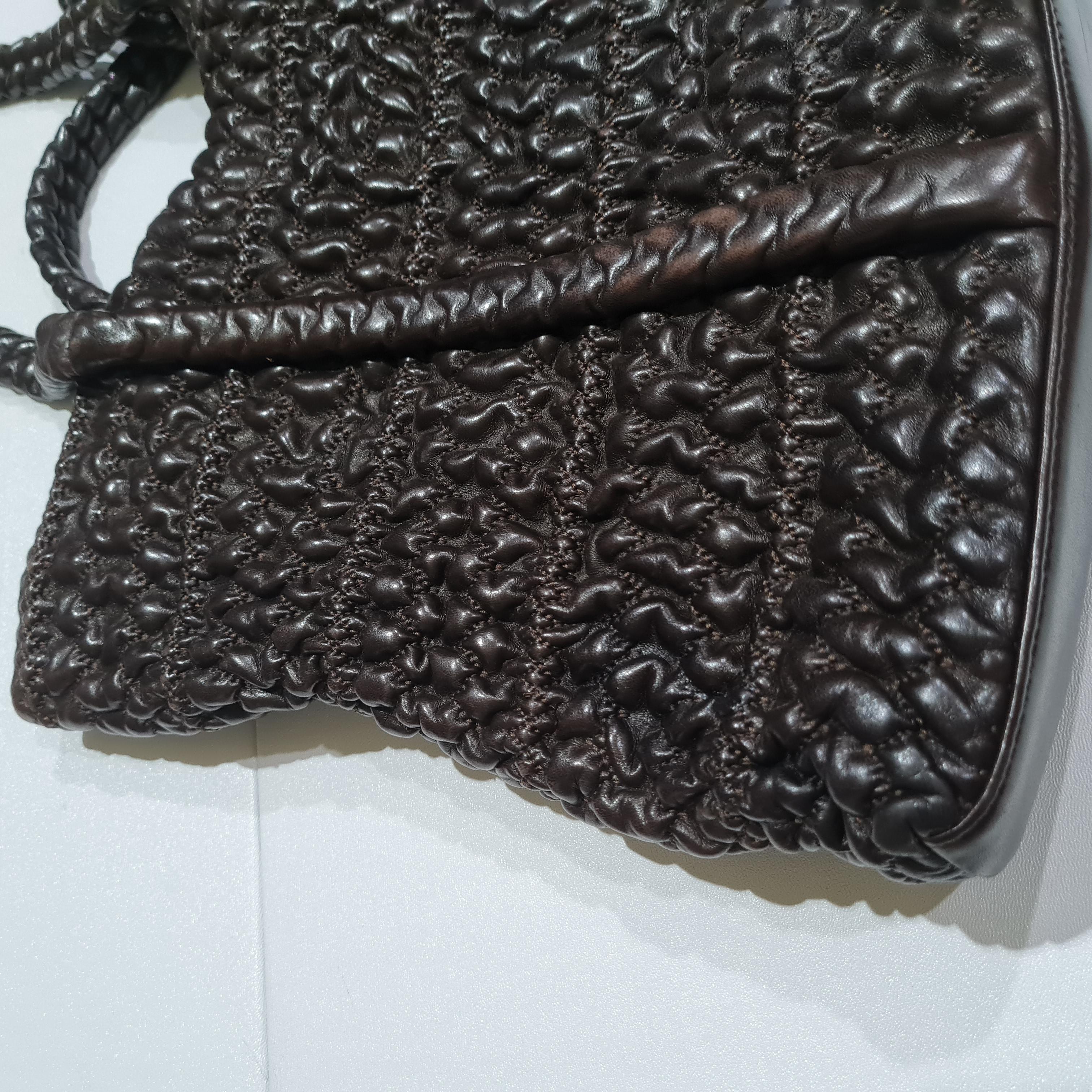 Chanel Dark Brown Crochet Tote Bag 3