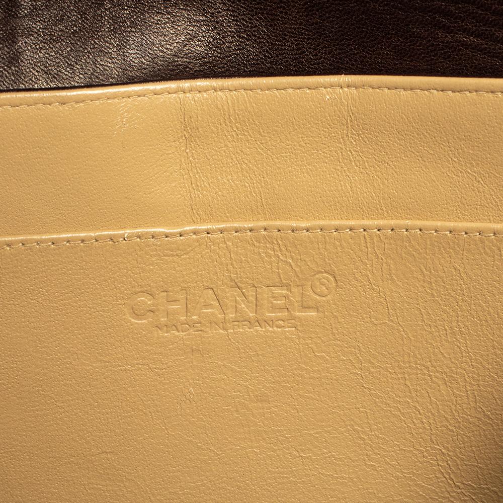 Women's Chanel Dark Brown Leather Accordion Flap Bag
