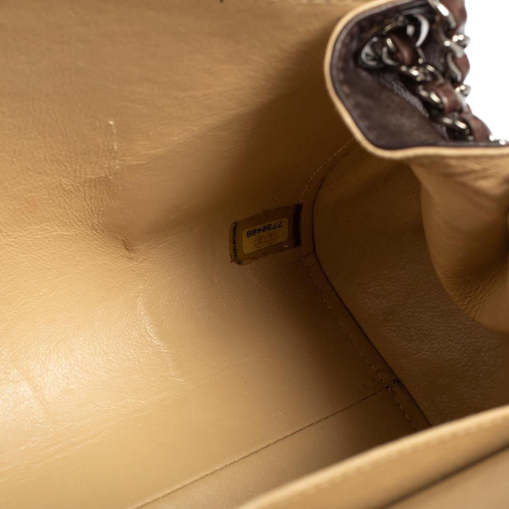 Chanel Dark Brown Leather Accordion Flap Bag 1