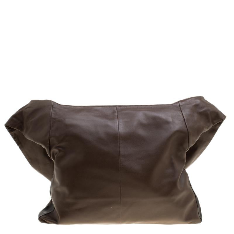Chanel Dark Brown Leather Large Girl Chanel Bag In New Condition In Dubai, Al Qouz 2