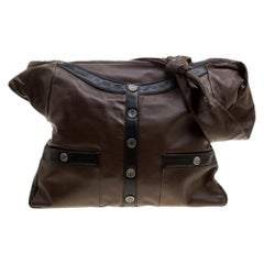 Chanel Dark Brown Leather Large Girl Chanel Bag