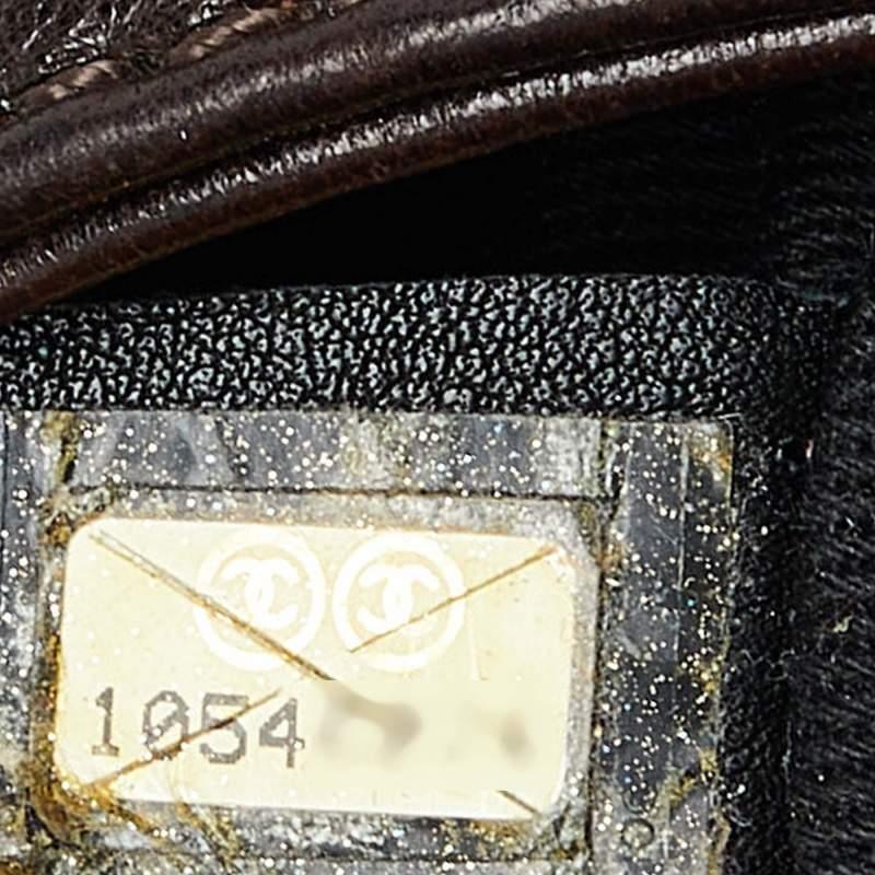 Chanel Dark Brown Leather LAX Accordion Flap Bag 1