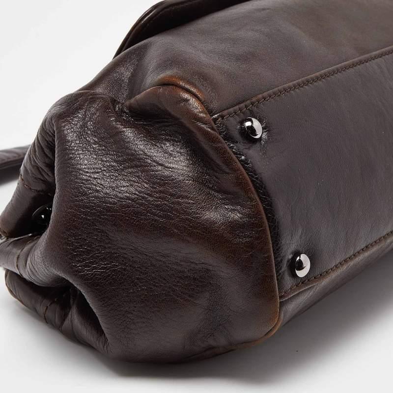 Chanel Dark Brown Leather LAX Accordion Flap Bag 3