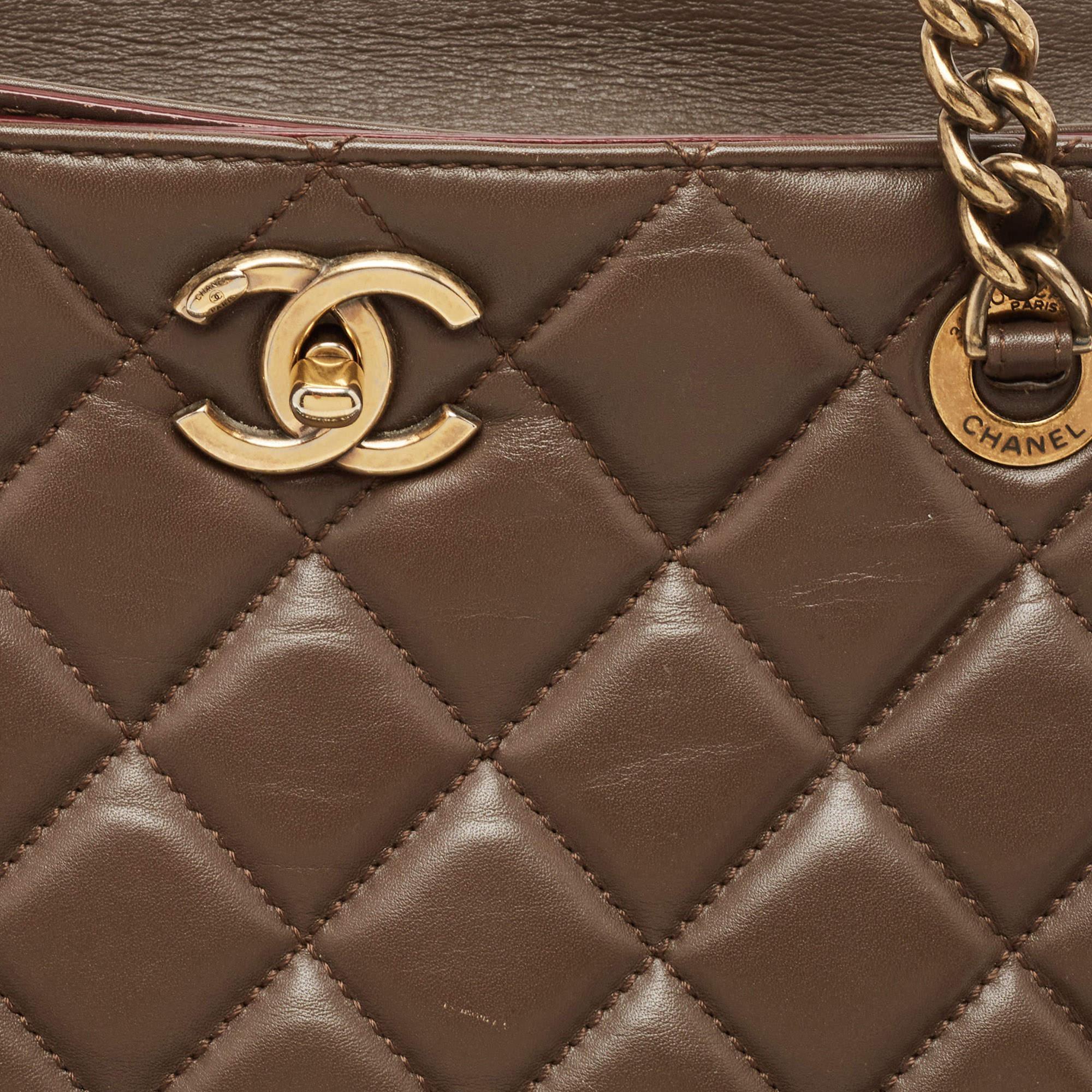 Chanel Dark Brown Quilted Leather Perfect Edge Tote 13