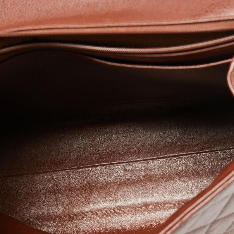 Chanel Dark Brown Quilted Leather Vintage Kelly Top Handle Bag 6