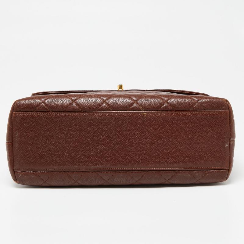 Chanel Dark Brown Quilted Leather Vintage Kelly Top Handle Bag 1