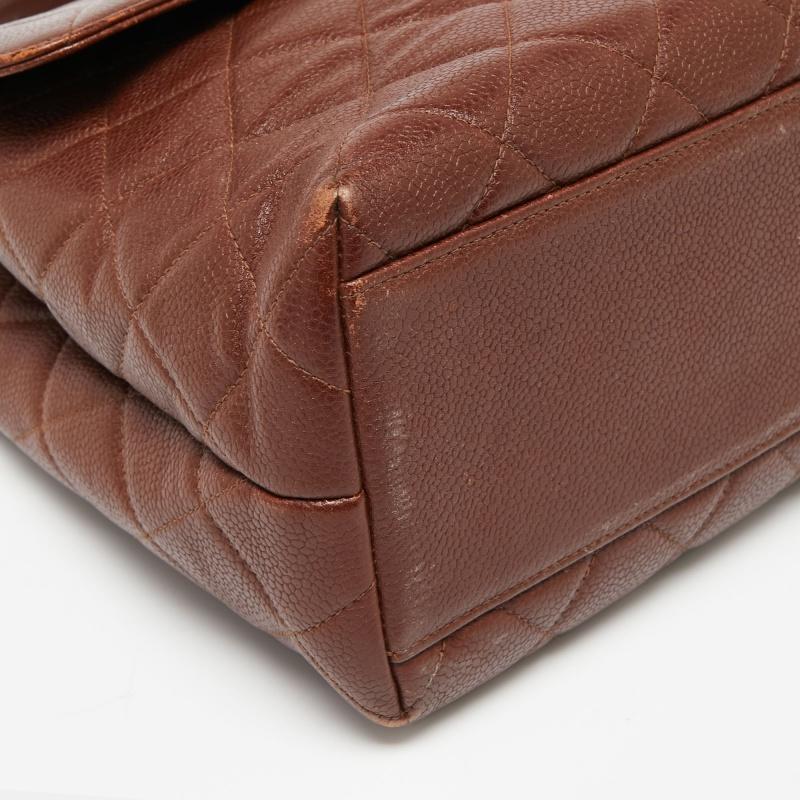 Chanel Dark Brown Quilted Leather Vintage Kelly Top Handle Bag In Good Condition In Dubai, Al Qouz 2