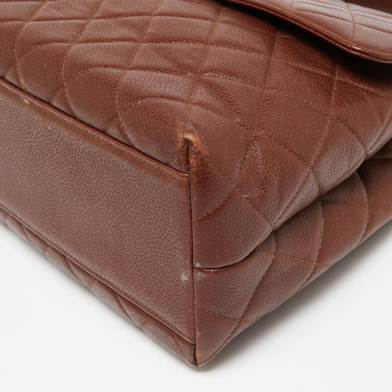 Women's Chanel Dark Brown Quilted Leather Vintage Kelly Top Handle Bag