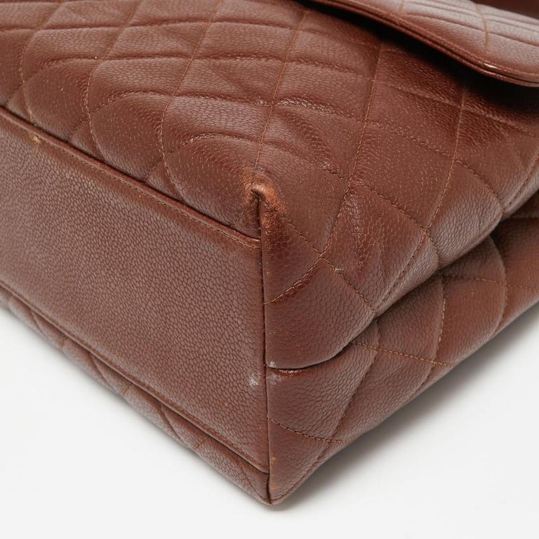 Chanel Dark Brown Quilted Leather Vintage Kelly Top Handle Bag