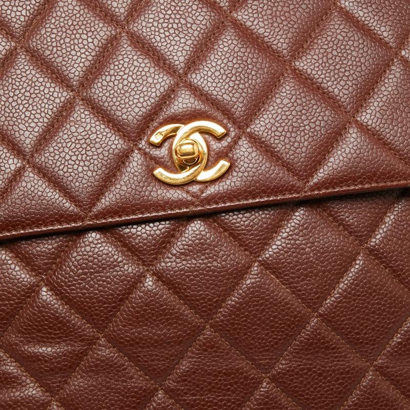 Chanel Dark Brown Quilted Leather Vintage Kelly Top Handle Bag 1