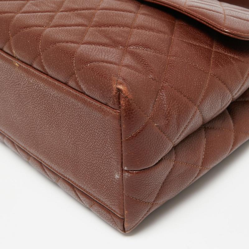 Chanel Dark Brown Quilted Leather Vintage Kelly Top Handle Bag 4