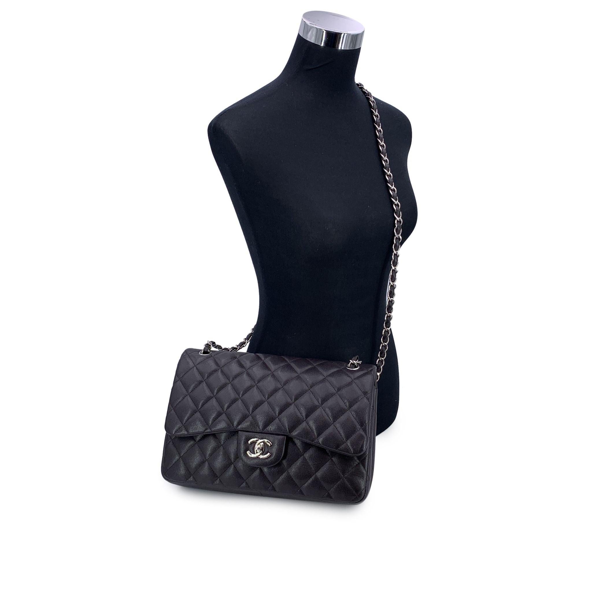 Black Chanel Dark Brown Timeless Classic Jumbo Shoulder Bag 30 cm For Sale