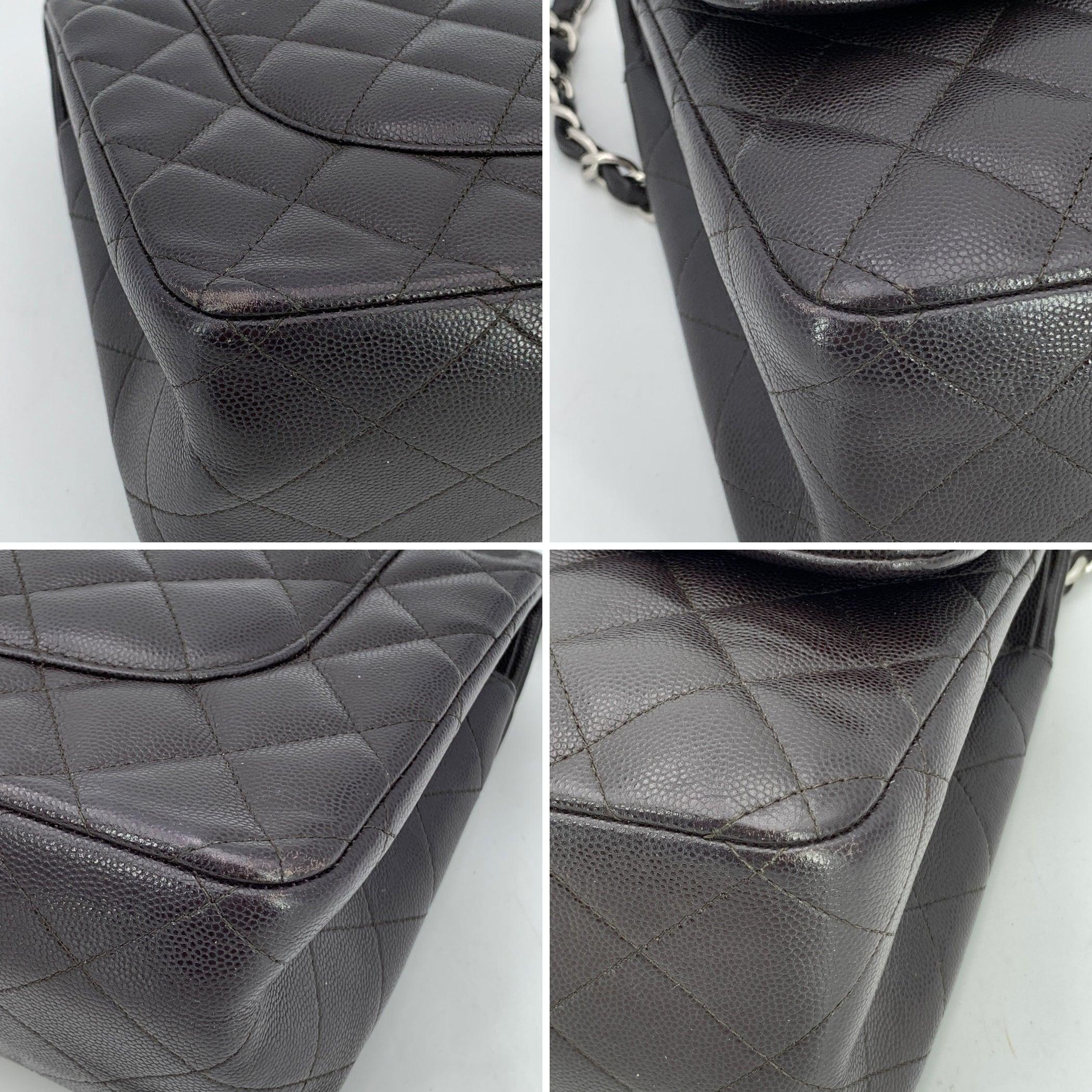 Chanel Dark Brown Timeless Classic Jumbo Shoulder Bag 30 cm For Sale 2
