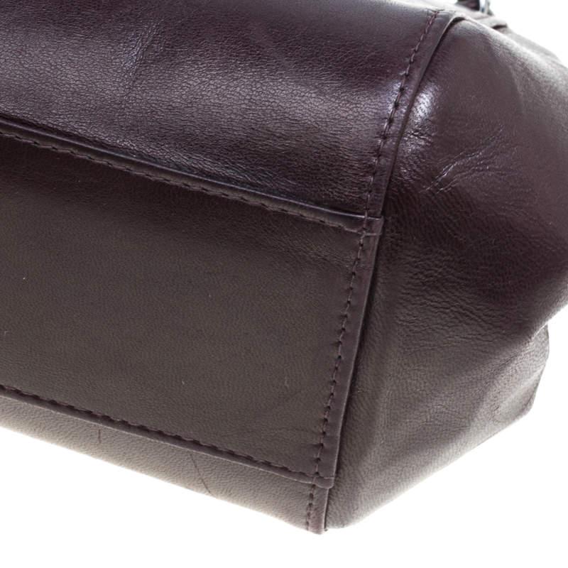 Women's Chanel Dark Brown Vertical Quilted Leather Accordion Flap Bag