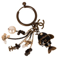 Chanel Dark-Golden Bag Jewelry / Keyring with Enamel, 2010