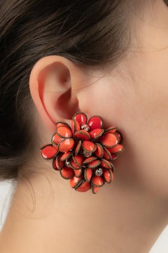 Chanel Dark Golden Metal Earrings from Gripoix Atelier