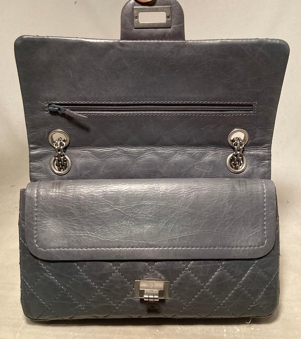 RESERVED Chanel Gray Aged Calfskin 50th Anniversary 2.55 Reissue 225 In Excellent Condition In Philadelphia, PA