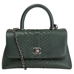Chanel 2018 Small Python Coco Handle Bag - Neutrals Shoulder Bags, Handbags  - CHA423834