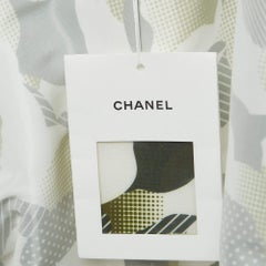 Chanel Dark Green Printed Synthetic Vinyl Bomber Jacket M