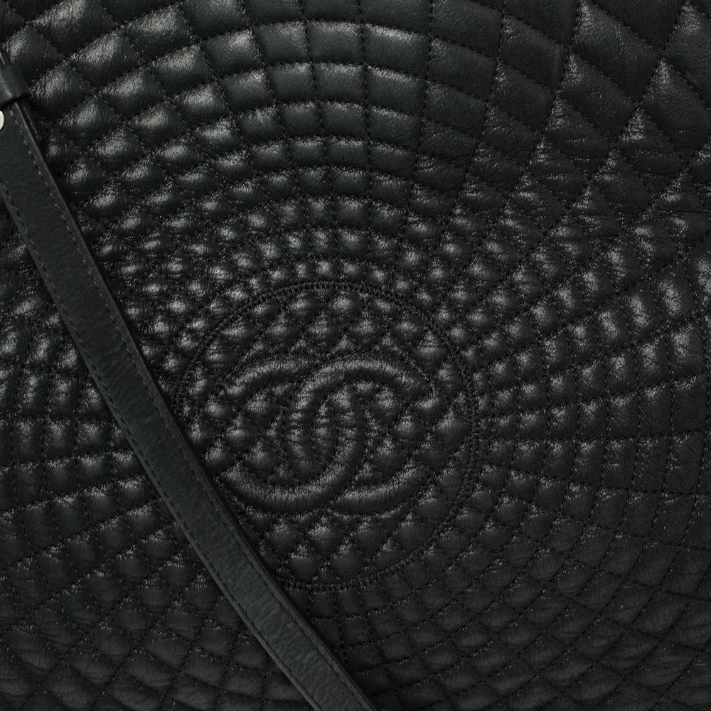 Chanel Dunkelgrün Gestepptes Schillerndes Leder Großes Meer Hit Tote 9