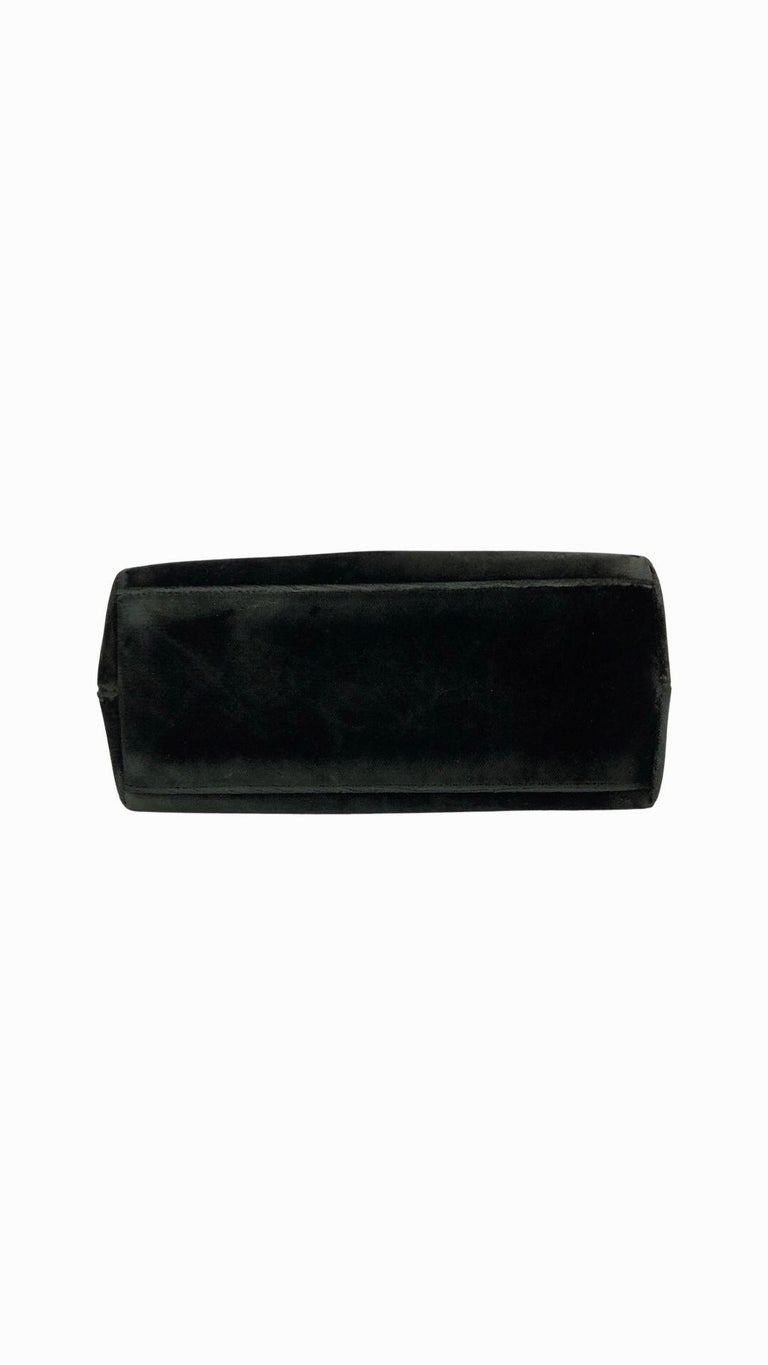 Chanel Dark Green Velvet Purse Handbag For Sale 2