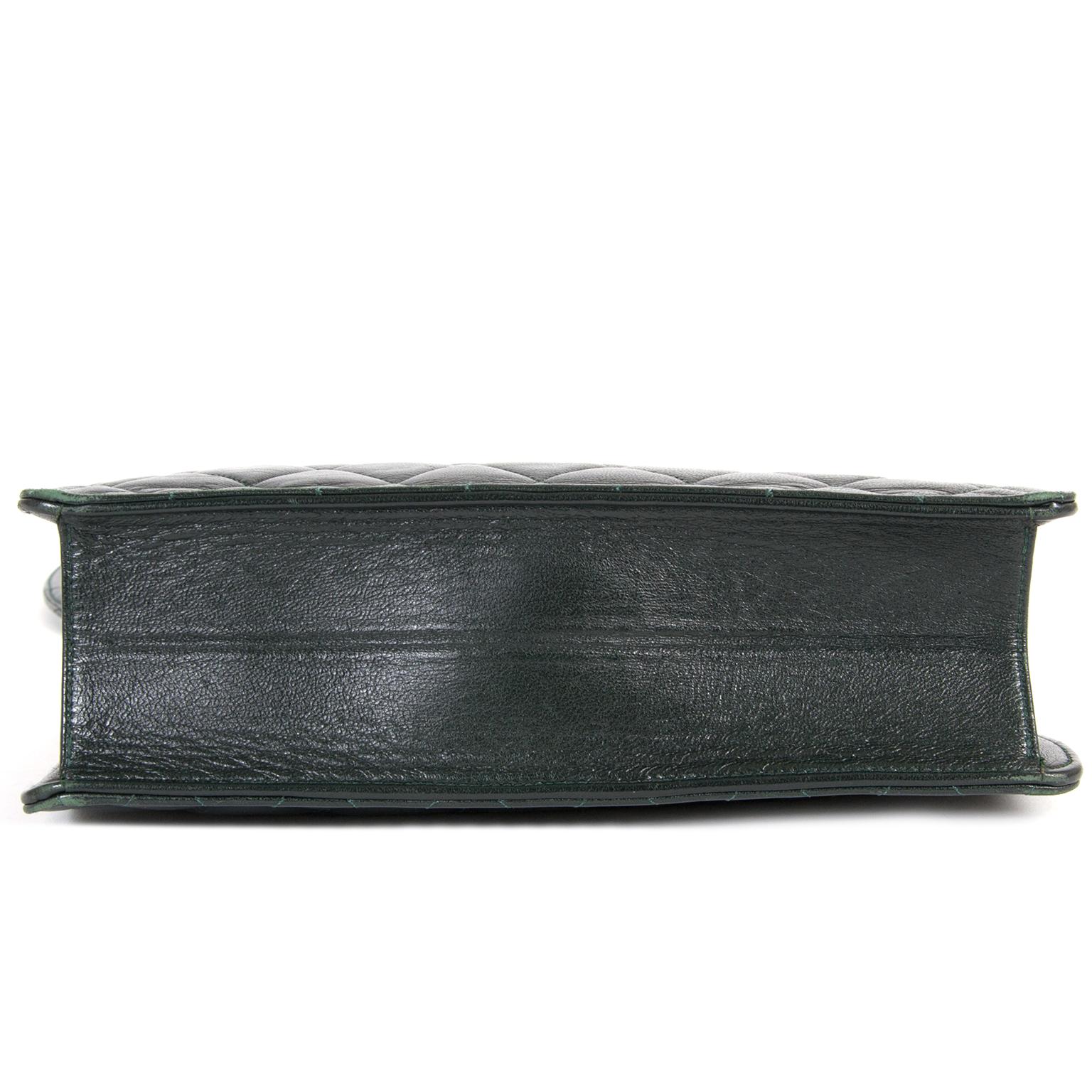 Black Chanel Dark Green Vintage Shoulder Bag