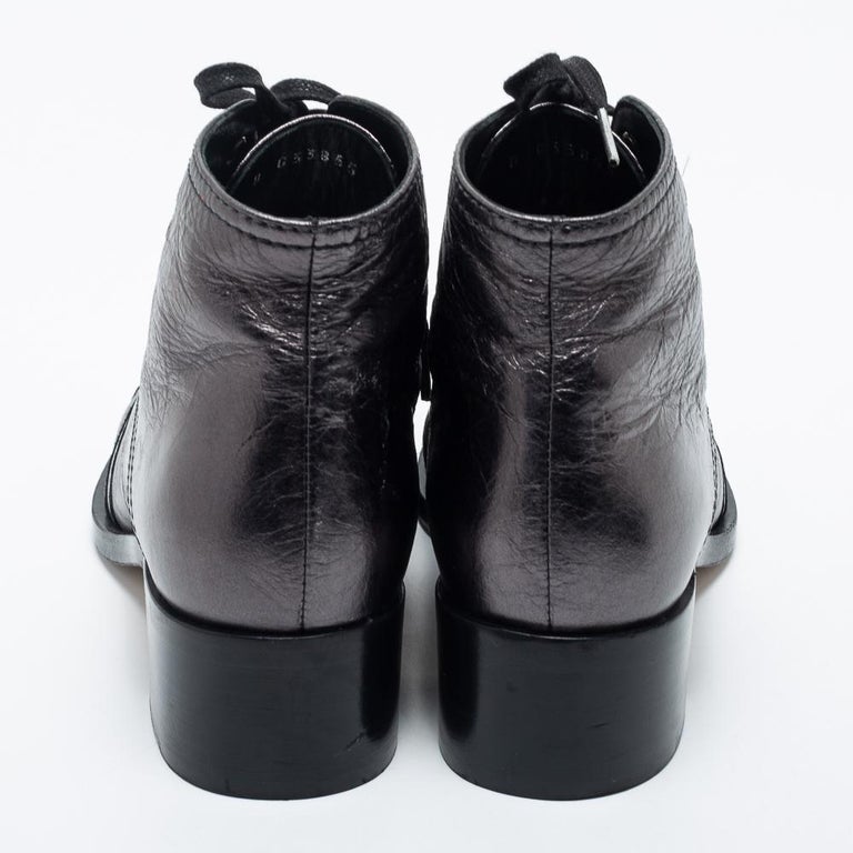 CHANEL leather Uncle COCO Mark boots shoes 19A G34917 black 37