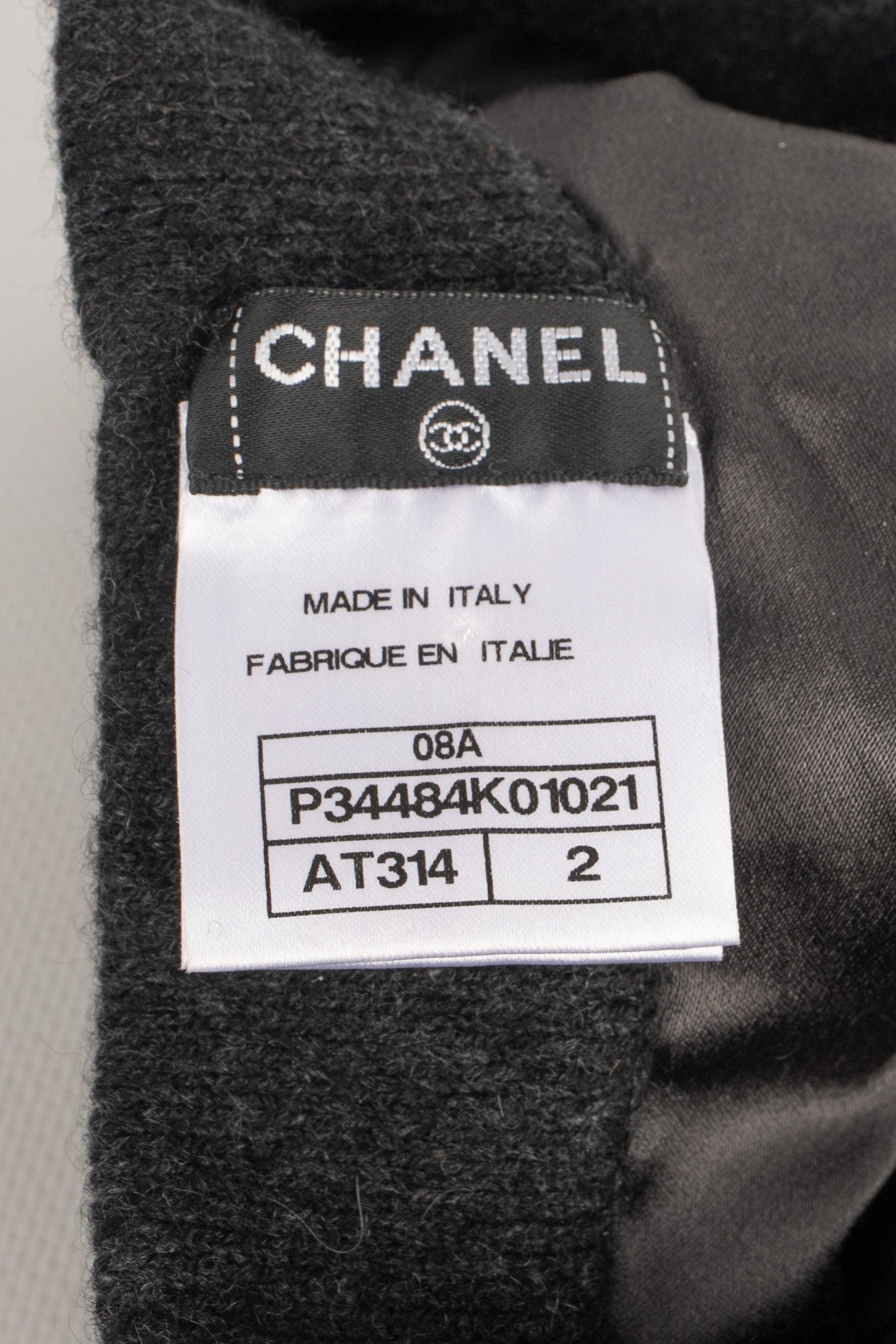 Chanel Dark-grey Cashmere Beret Hat, 2008 In Excellent Condition For Sale In SAINT-OUEN-SUR-SEINE, FR