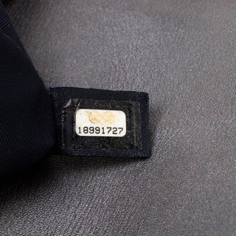 Chanel Dark Grey Cube Embossed Leather Jumbo Boy Flap Bag 5