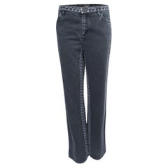 Chanel Dark Grey Denim Chain Print Detailed Jeans M Waist 30"