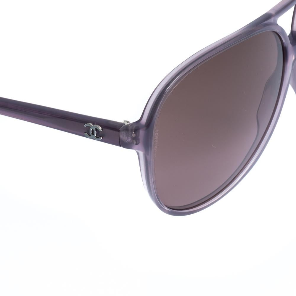 Gray Chanel Dark Grey Gradient 5206 Aviator Sunglasses