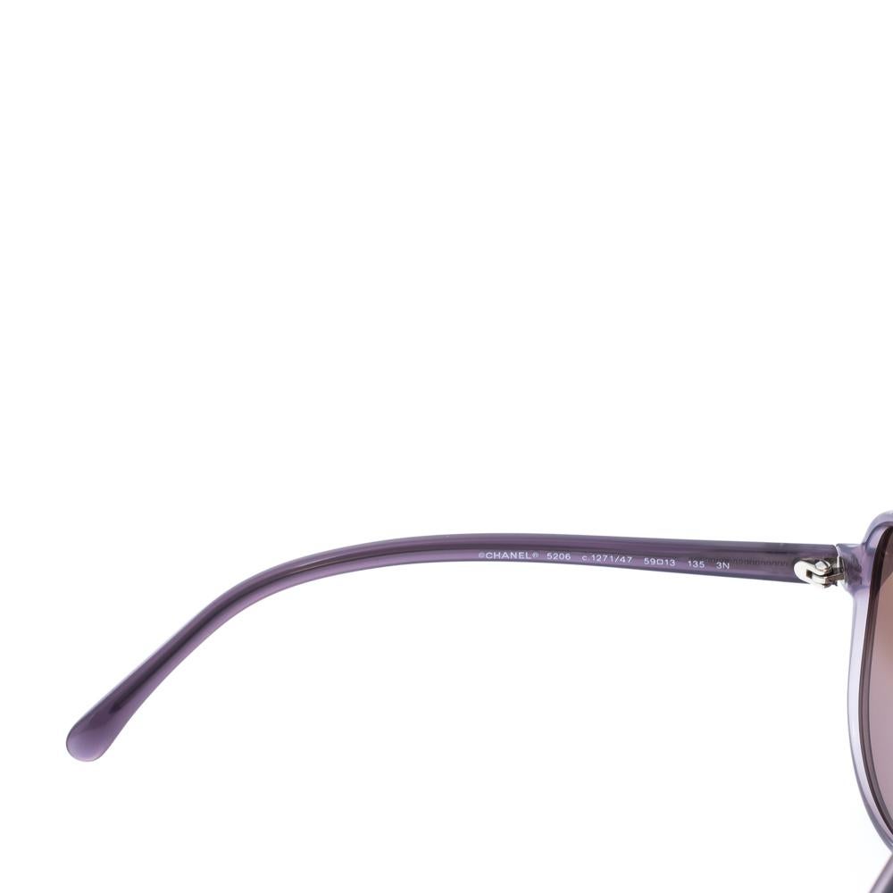 Women's Chanel Dark Grey Gradient 5206 Aviator Sunglasses