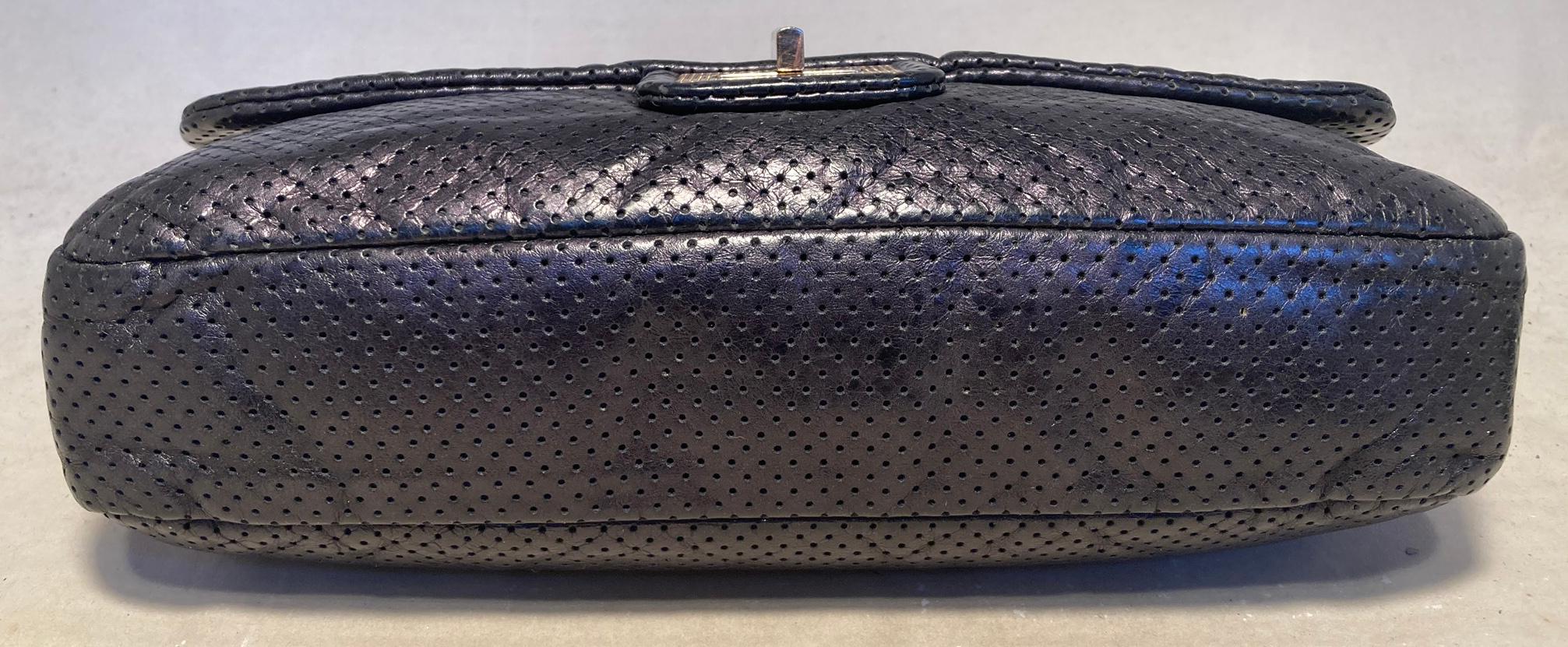 Black Chanel Perforated Drill Flap Classic 