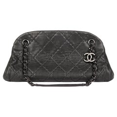 Chanel Bag Authentic Just Mademoiselle Quilted Caviar Black Bowling  Shoulderb468 Auction
