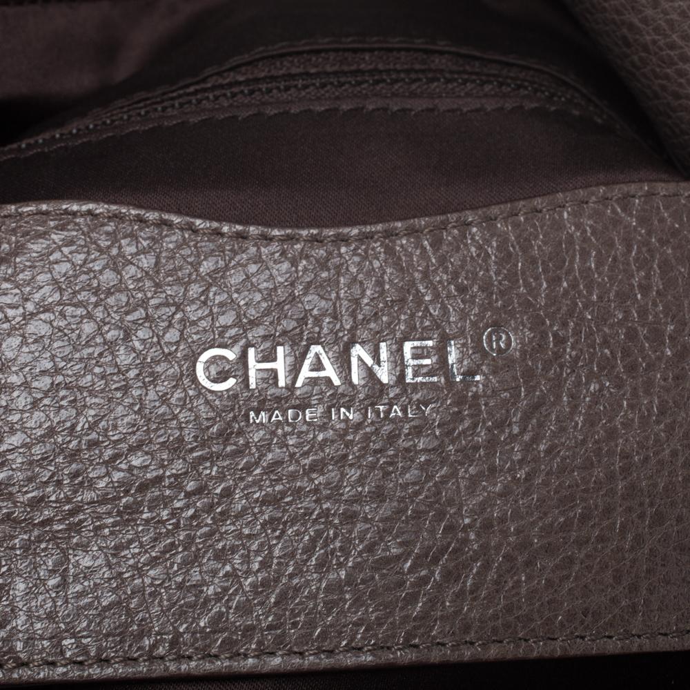 Black Chanel Dark Grey Quilted Leather Large On the Road Flap Bag