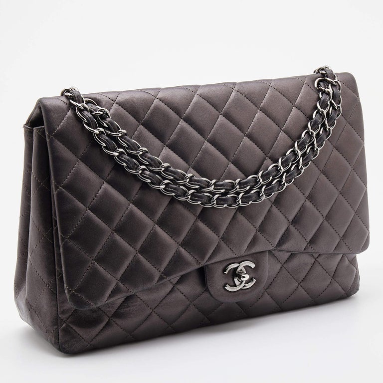 CHANEL Logo Clasp Frame Clutch with Chain Quilted Lambskin Small