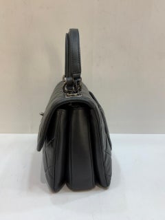 Chanel Dark Gunmetal Grey Leather Small Trendy Shoulder Bag