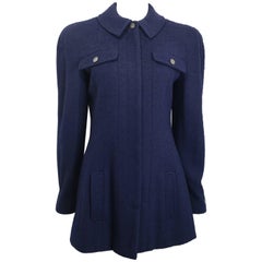 Chanel Dark Navy Boucle Wool Jacket