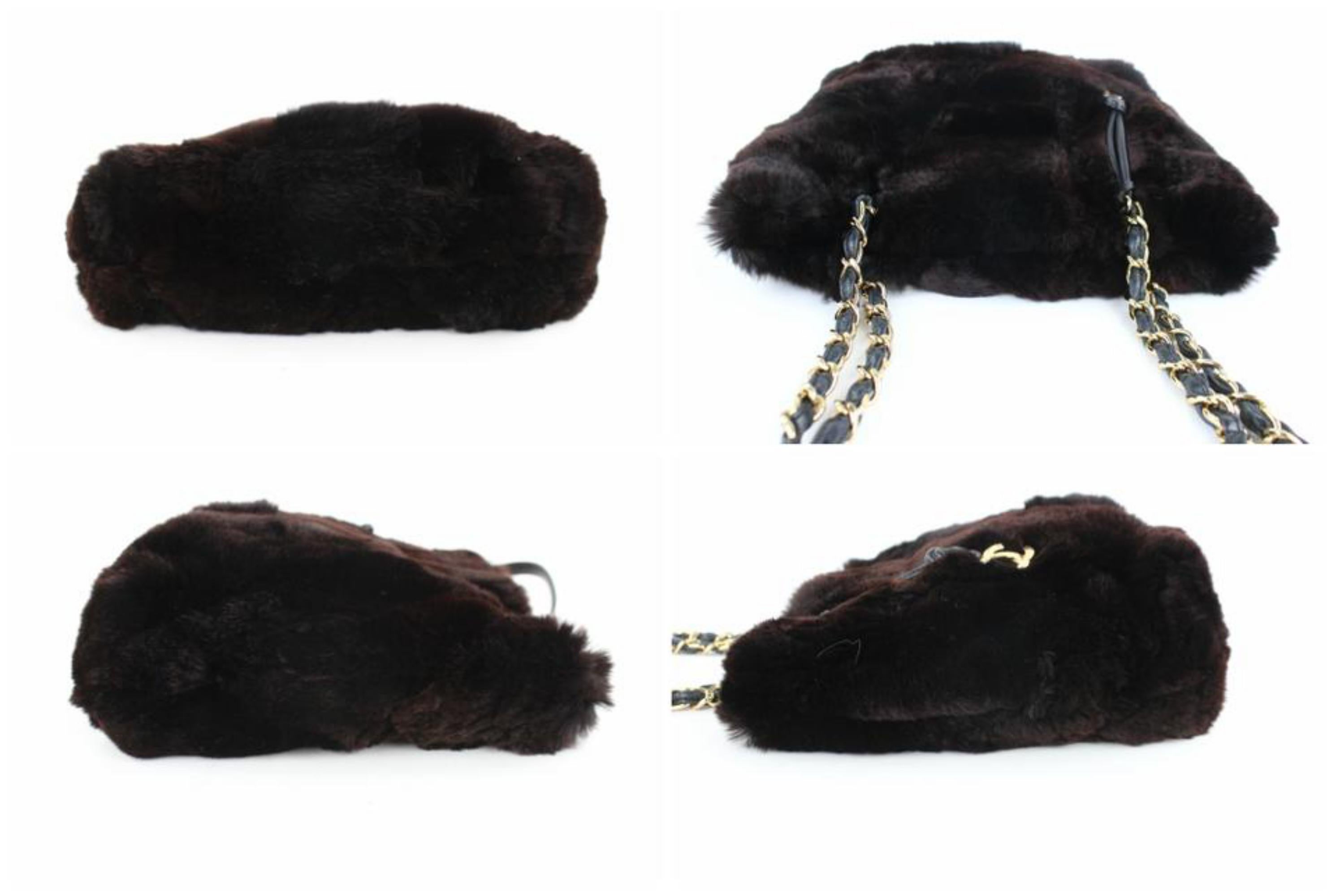 Women's Chanel Dark Orylag Chain Tote 230926 Brown Fur Shoulder Bag For Sale