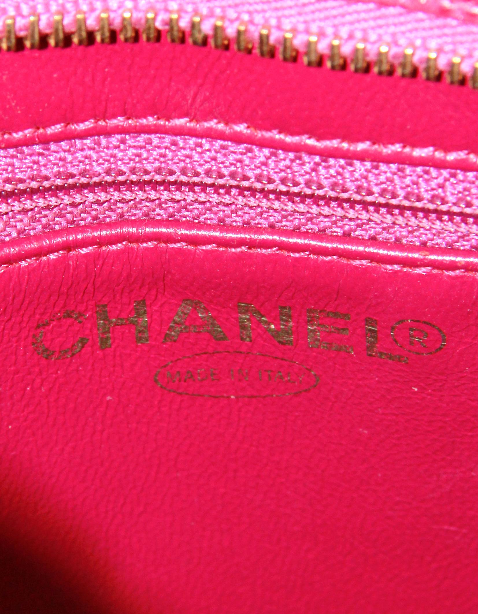 Chanel Dark Pink Caviar Leather CC Medallion Tote Bag 1