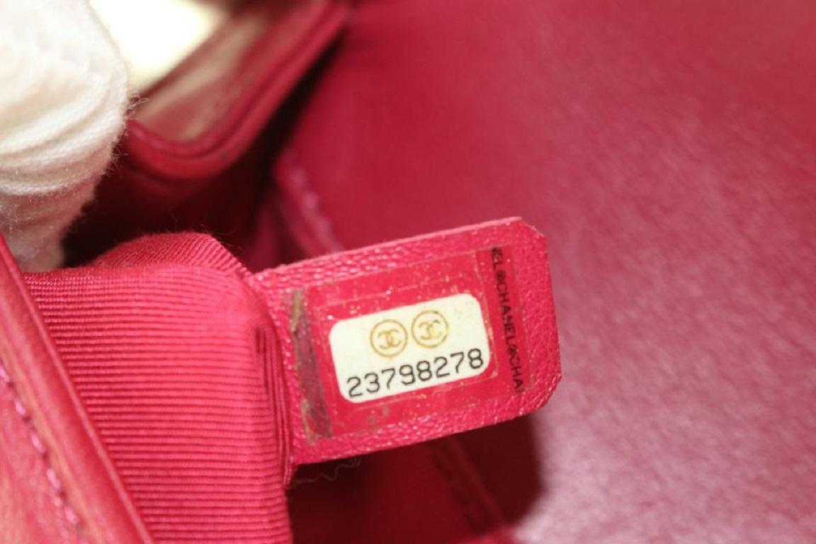 Women's Chanel Dark Pink Fuschia Chevron Quilted Lambskin Medium Boy Bag Gold 53ca723